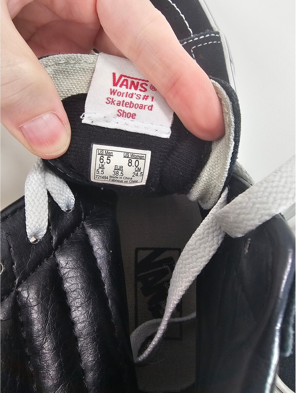 Vans Sk8-Hi Black and White Suede High-Top Sneakers - Picture 13 of 13